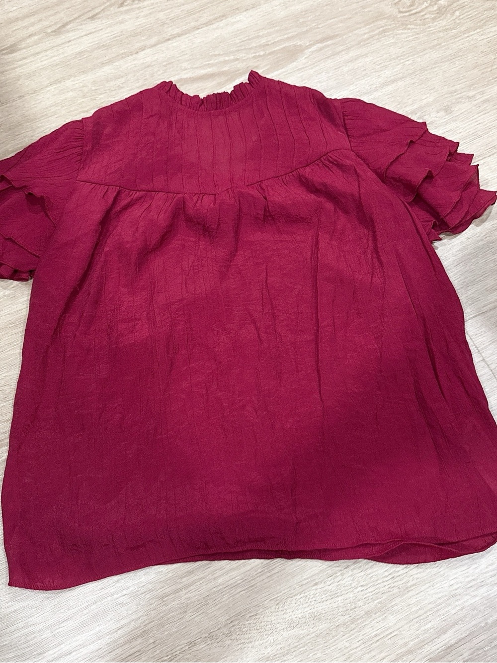Nanette Lepore Raspberry Red Ruffled Blouse - Picture 2 of 3